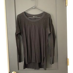 Black crochet sleeve sweater